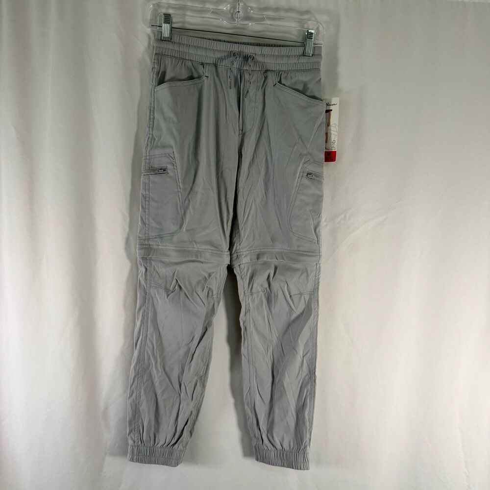New Eddie Bauer Convertible Joggers Boys Medium 10/12 Grey Pull On Drawstring
